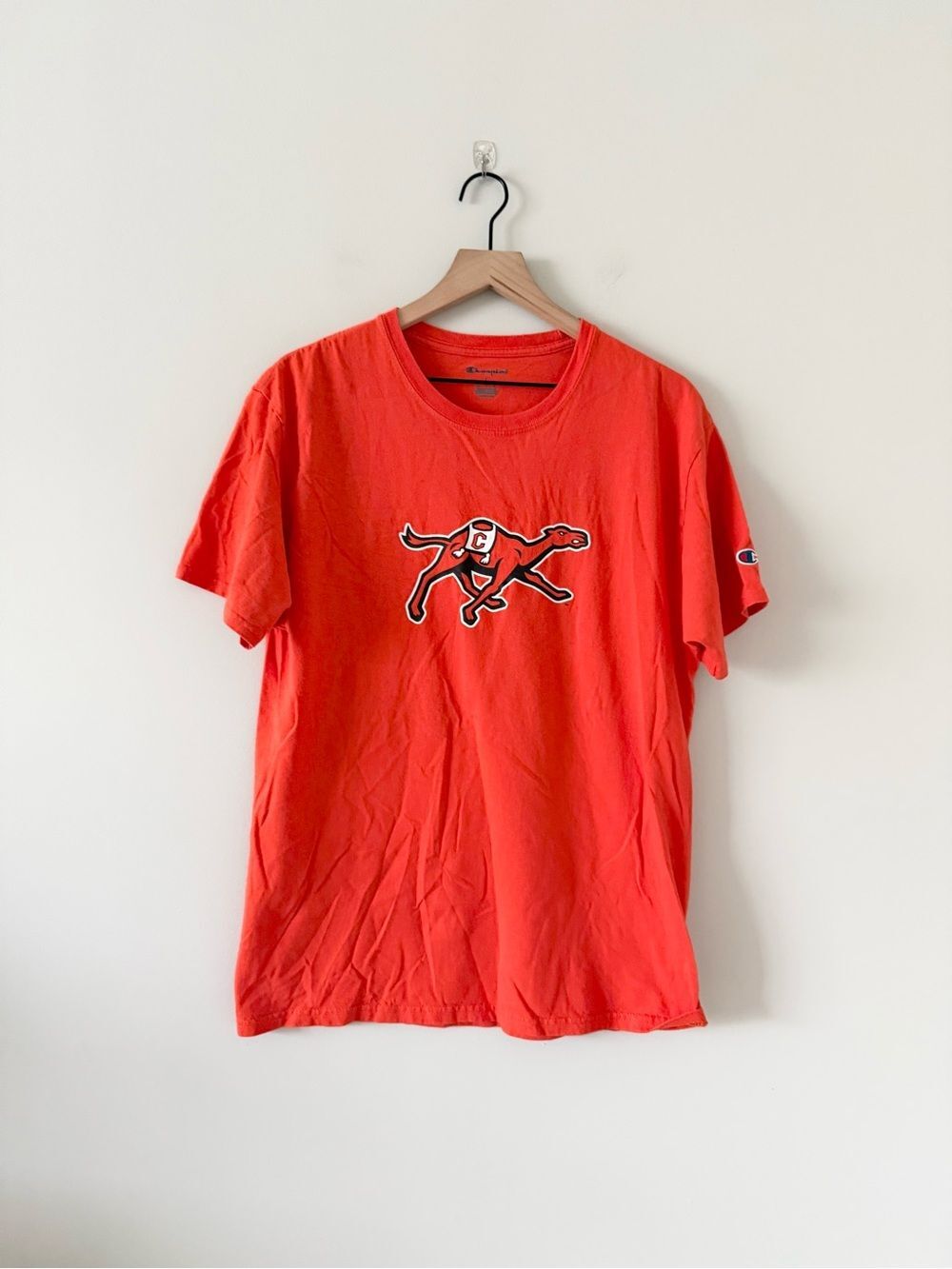 Champion Campbell University Orange Graphic Tee with Fight Camel Logo Size L